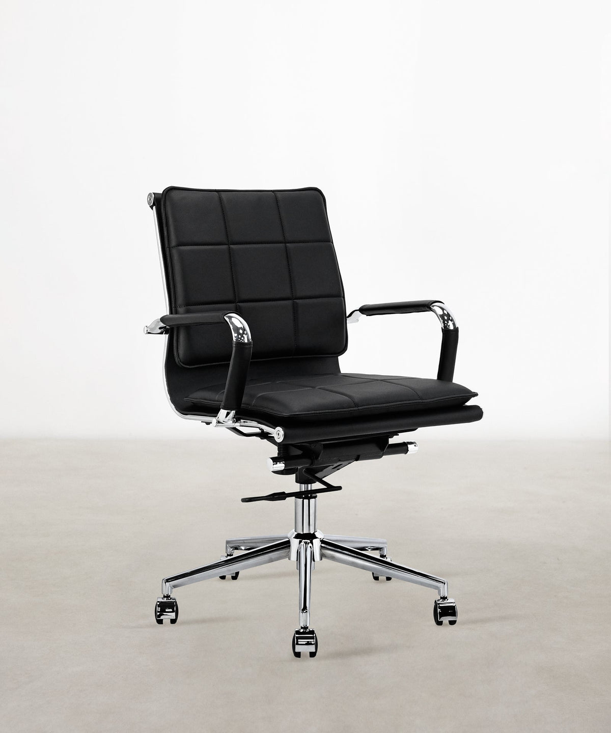 Chaise de bureau basse en similicuir Houston