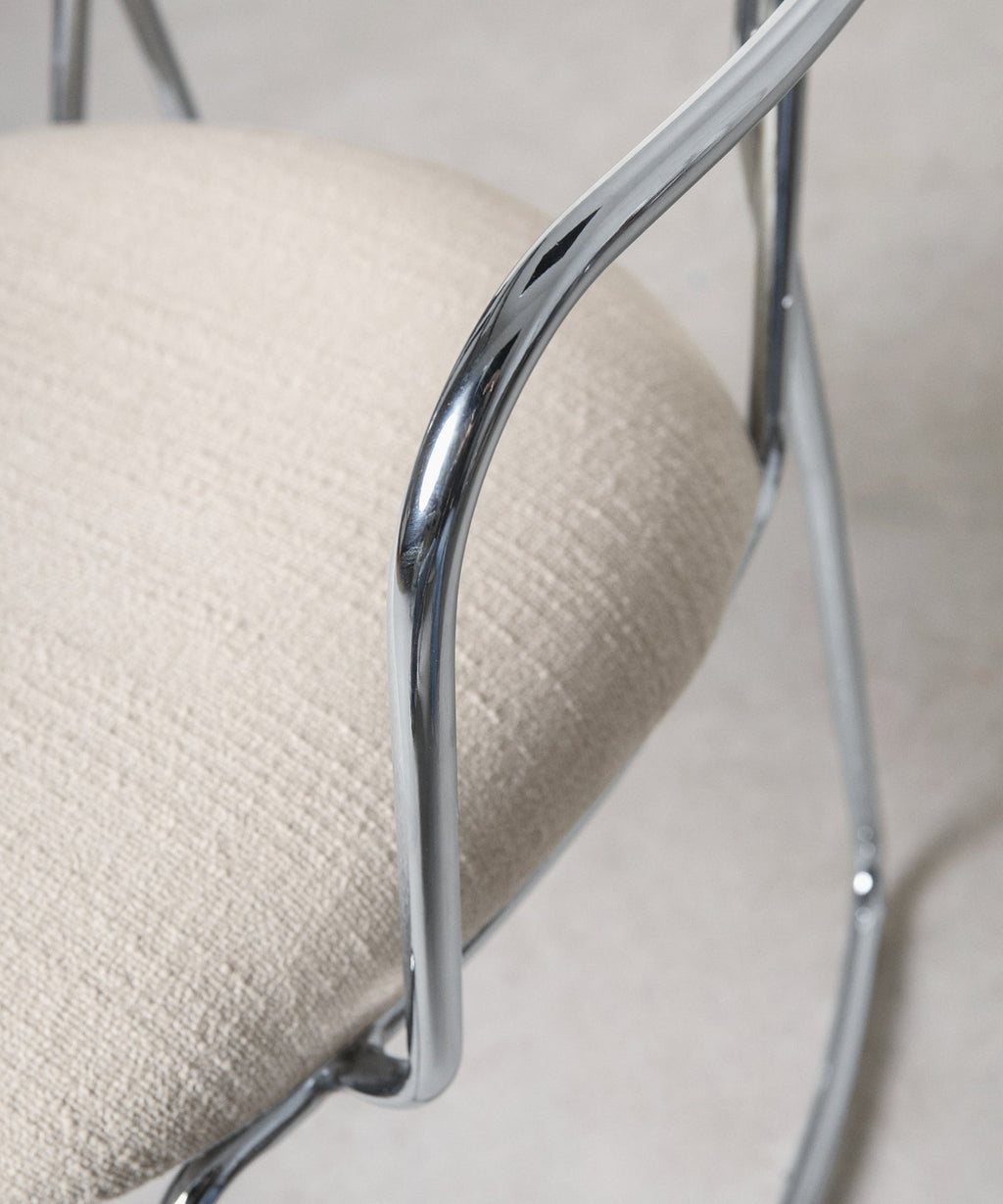 Chaise de Salle à Manger en Tissu et Métal avec Accoudoirs Moritz Arms
