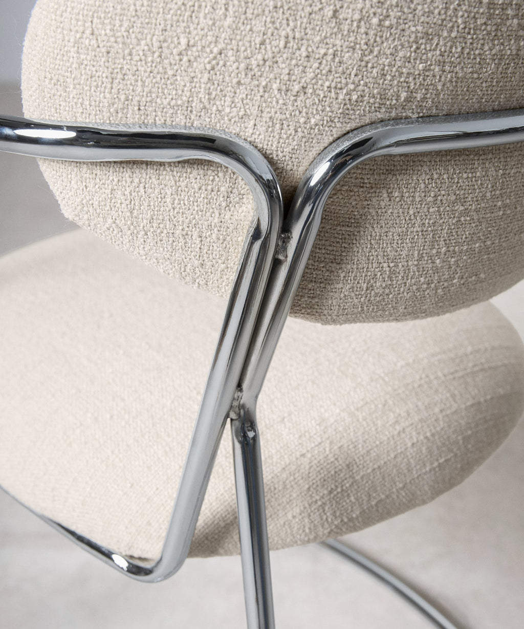 Chaise de Salle à Manger en Tissu et Métal avec Accoudoirs Moritz Arms