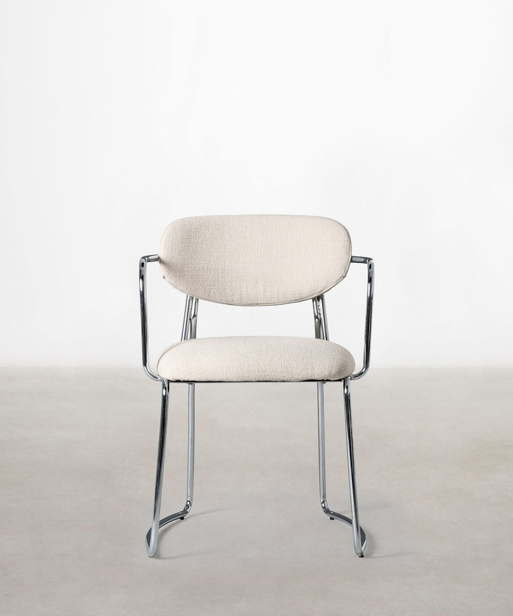 Chaise de Salle à Manger en Tissu et Métal avec Accoudoirs Moritz Arms