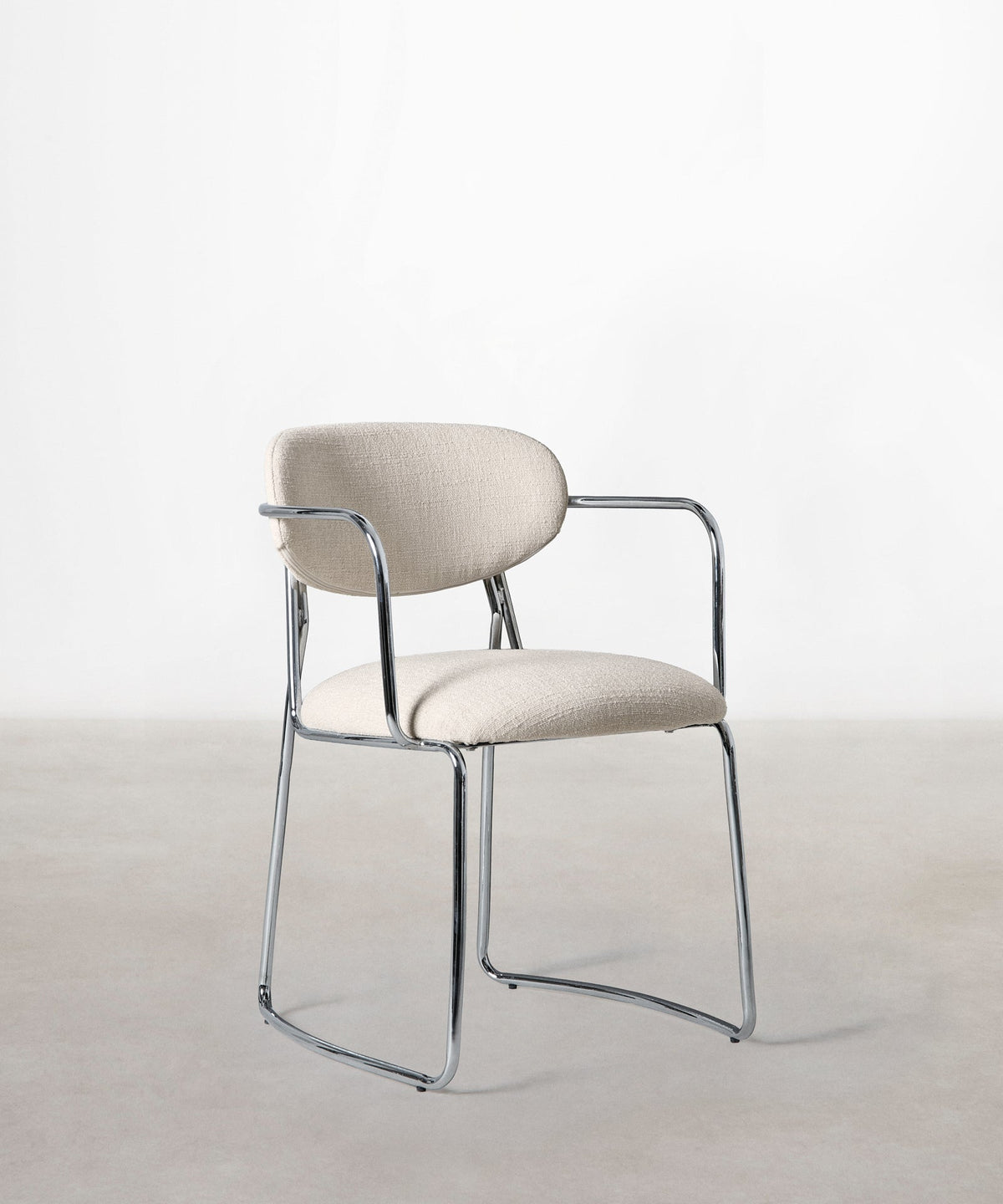 Chaise de Salle à Manger en Tissu et Métal avec Accoudoirs Moritz Arms