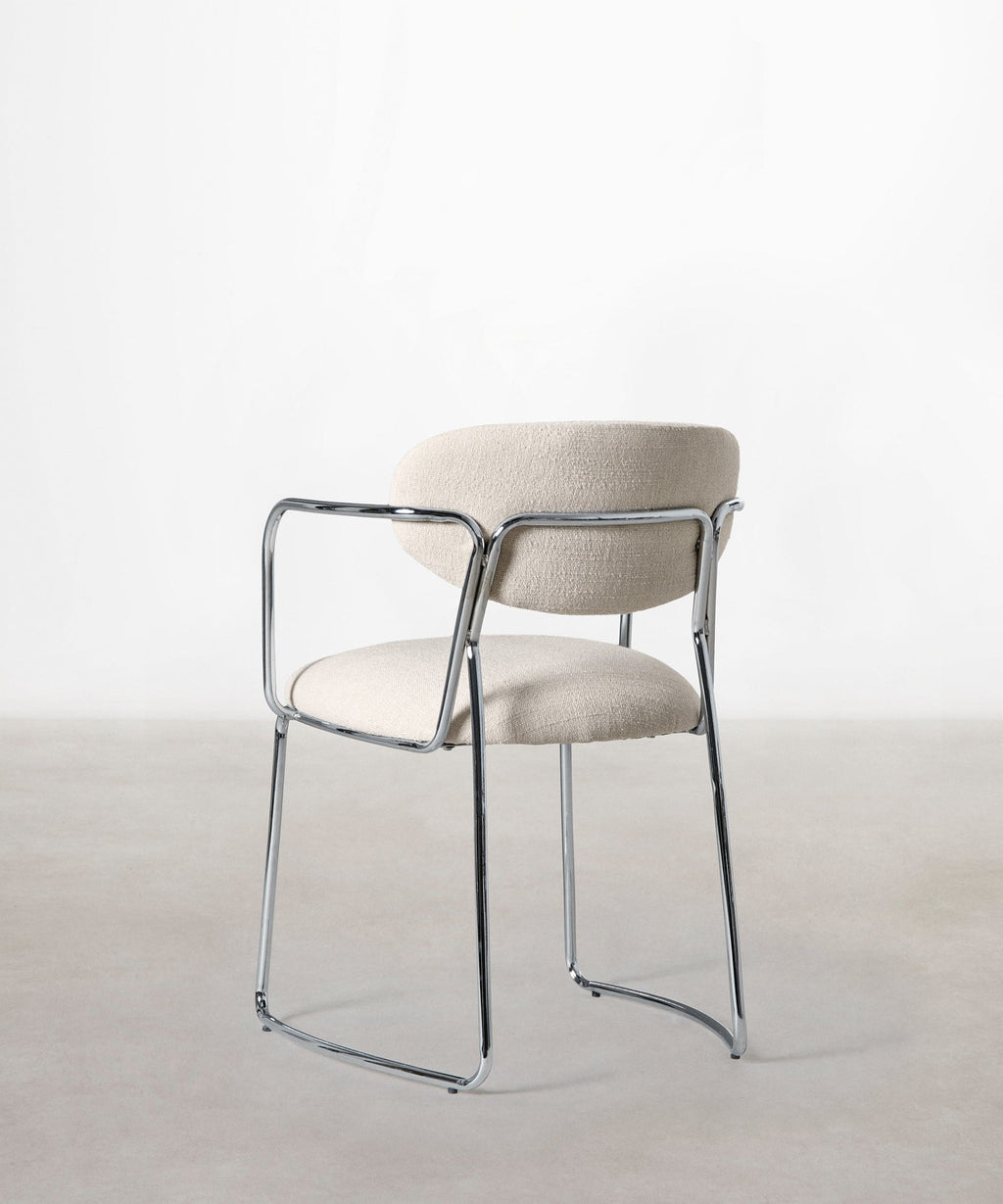 Chaise de Salle à Manger en Tissu et Métal avec Accoudoirs Moritz Arms