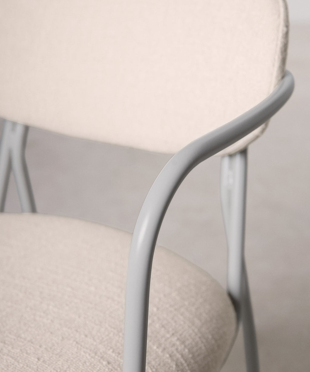 Chaise de Salle à Manger en Tissu et Métal avec Accoudoirs Moritz Arms