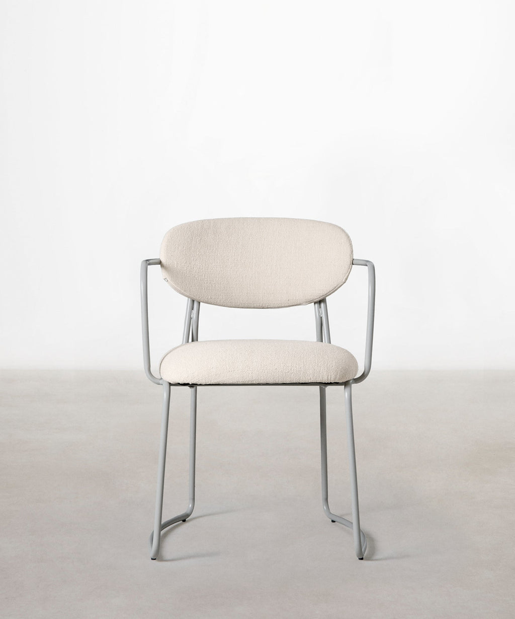 Chaise de Salle à Manger en Tissu et Métal avec Accoudoirs Moritz Arms