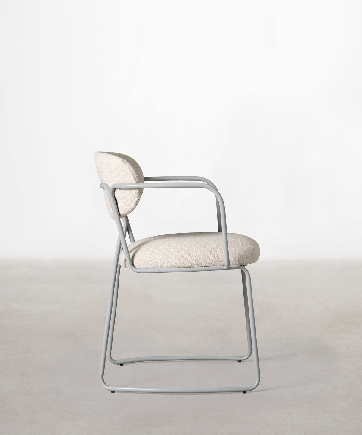 Chaise de Salle à Manger en Tissu et Métal avec Accoudoirs Moritz Arms