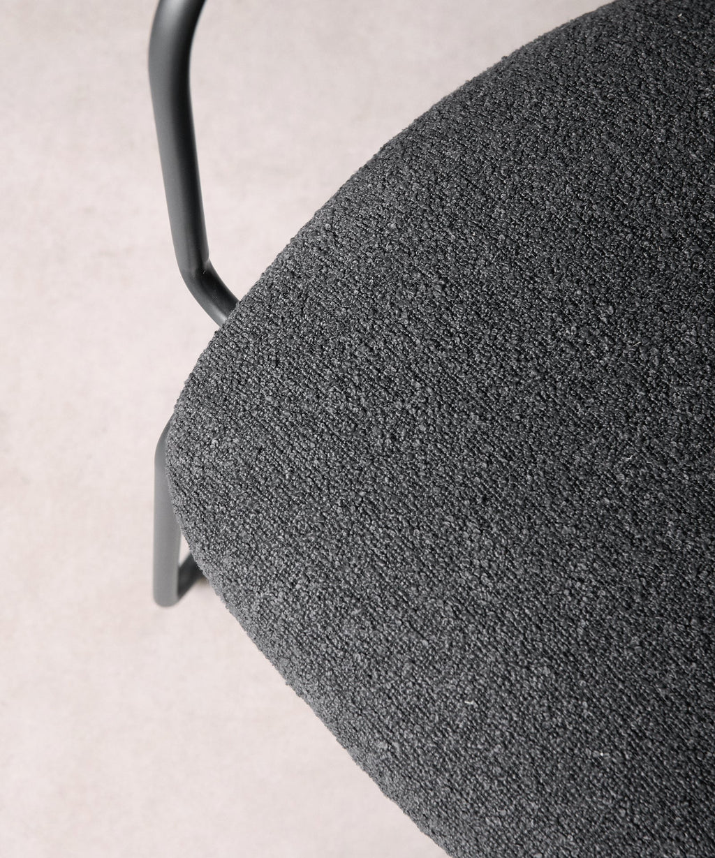 Chaise de Salle à Manger en Tissu et Métal avec Accoudoirs Moritz Arms