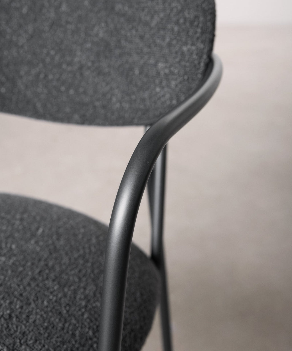 Chaise de Salle à Manger en Tissu et Métal avec Accoudoirs Moritz Arms