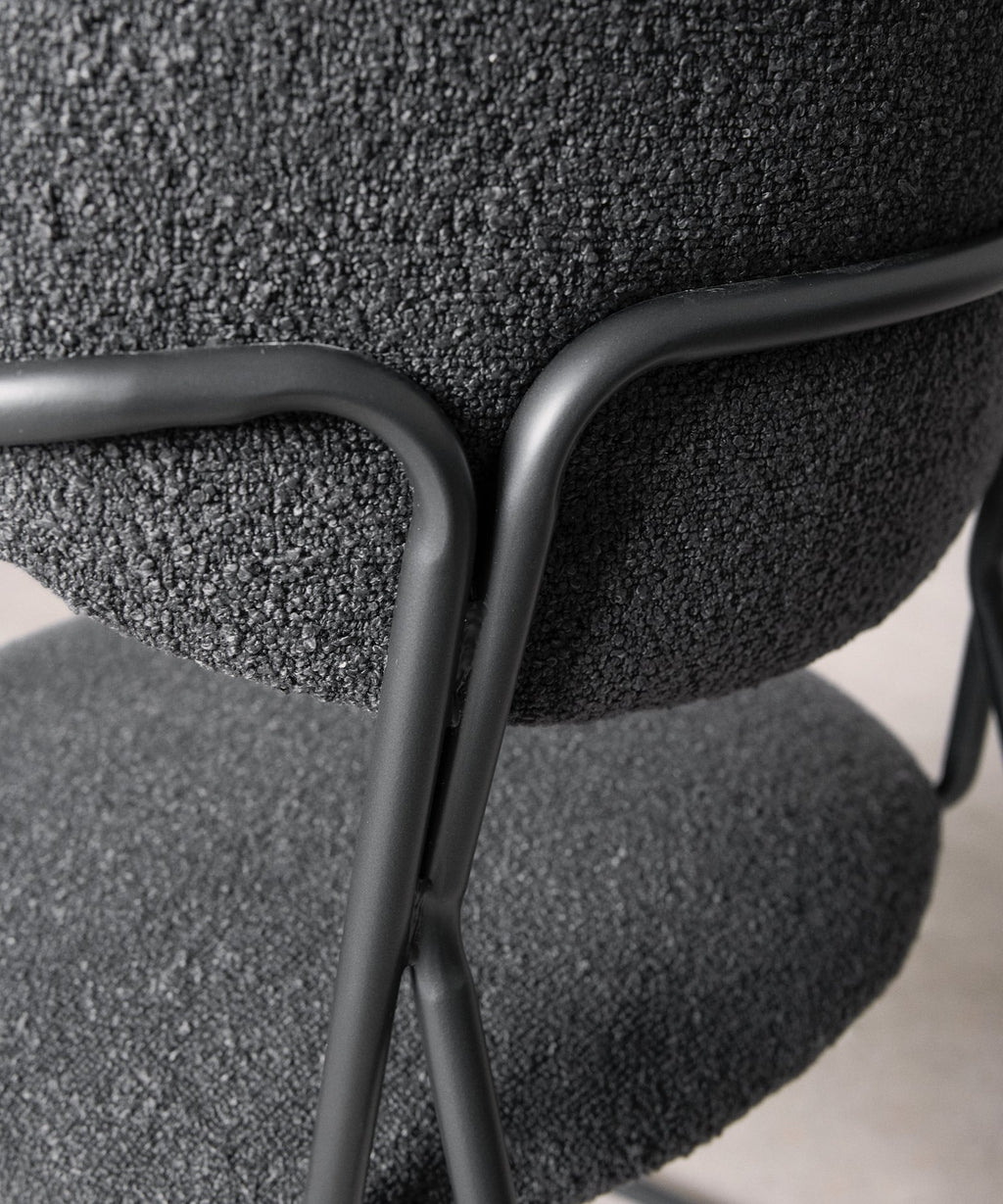 Chaise de Salle à Manger en Tissu et Métal avec Accoudoirs Moritz Arms