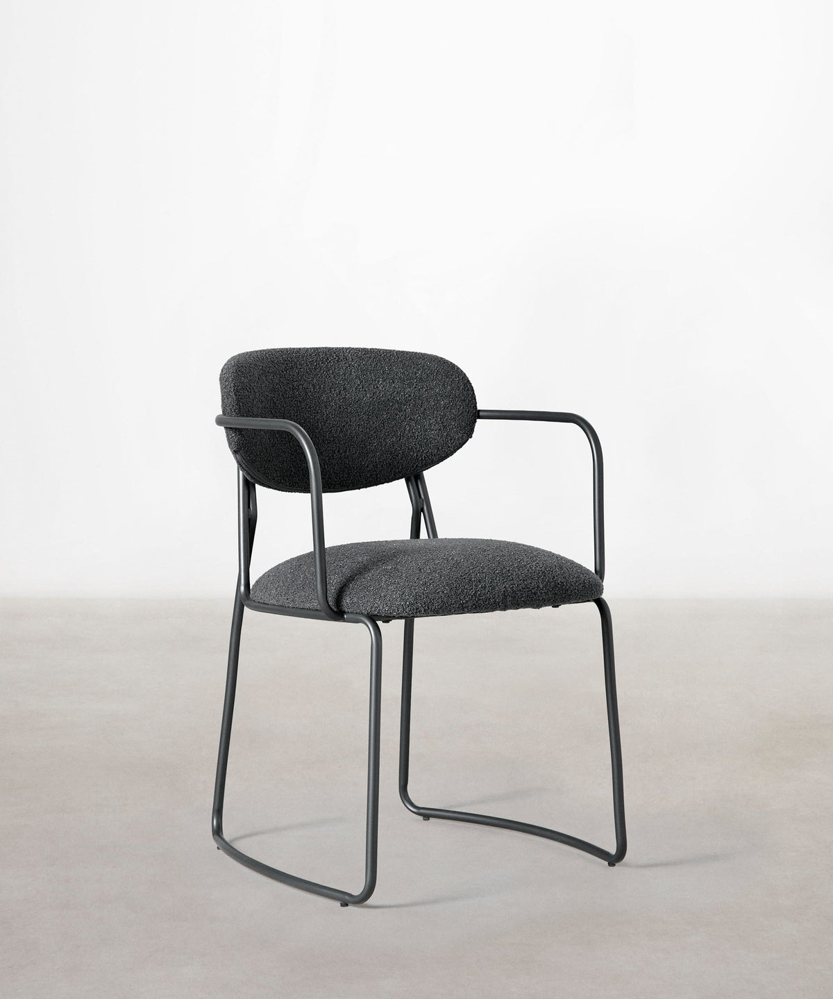 Chaise de Salle à Manger en Tissu et Métal avec Accoudoirs Moritz Arms