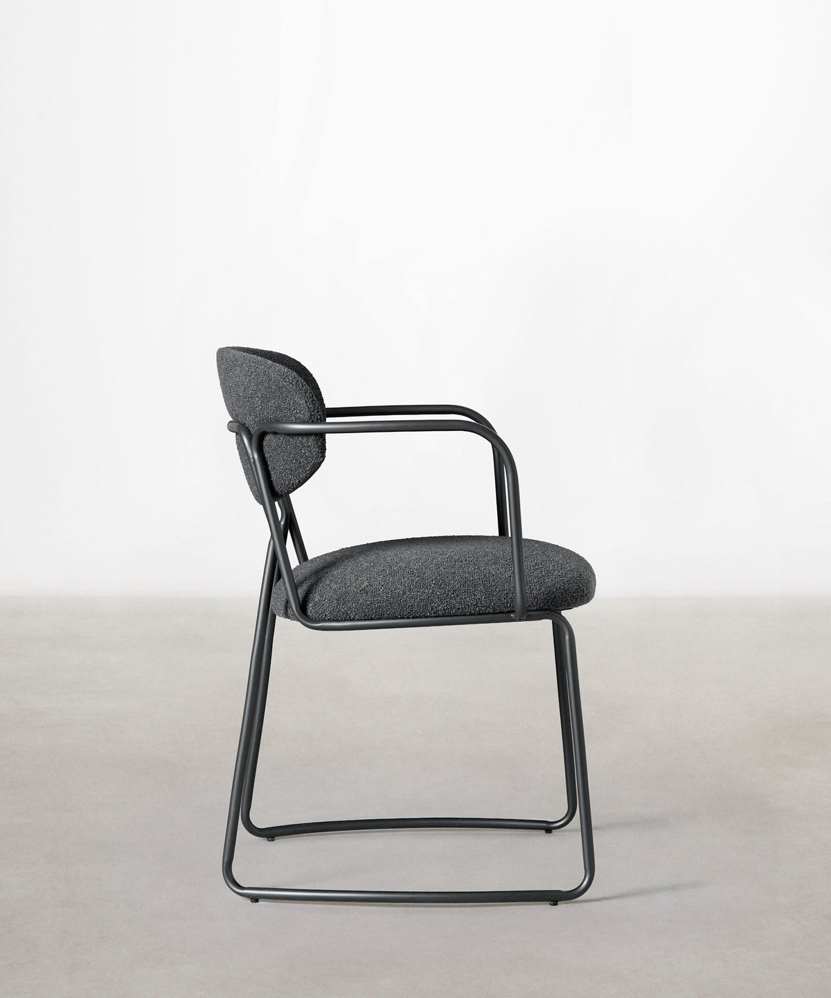 Chaise de Salle à Manger en Tissu et Métal avec Accoudoirs Moritz Arms