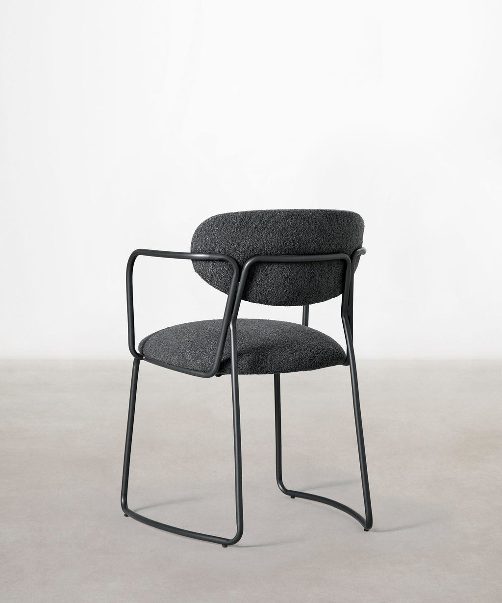 Chaise de Salle à Manger en Tissu et Métal avec Accoudoirs Moritz Arms