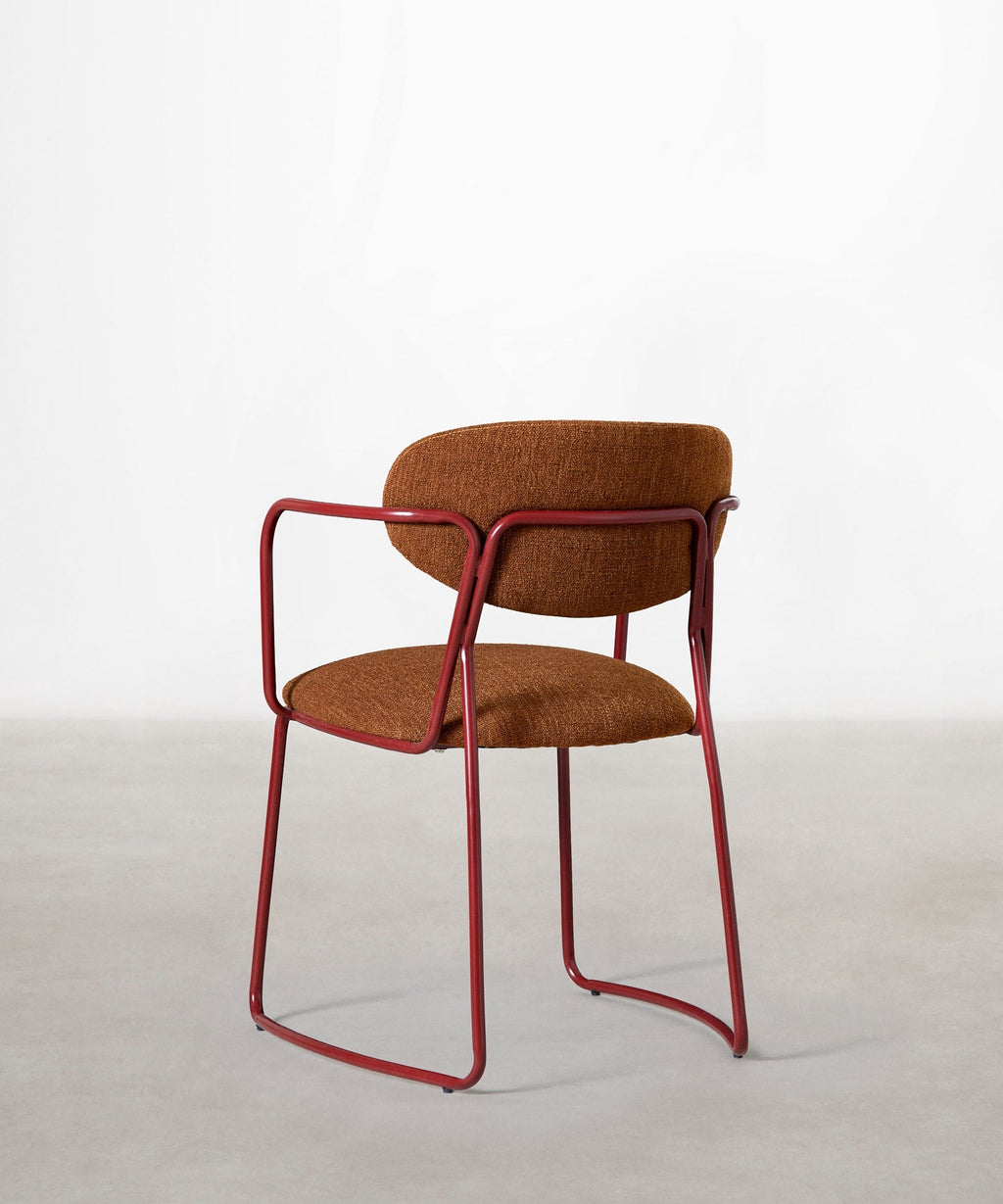 Chaise de Salle à Manger en Tissu et Métal avec Accoudoirs Moritz Arms