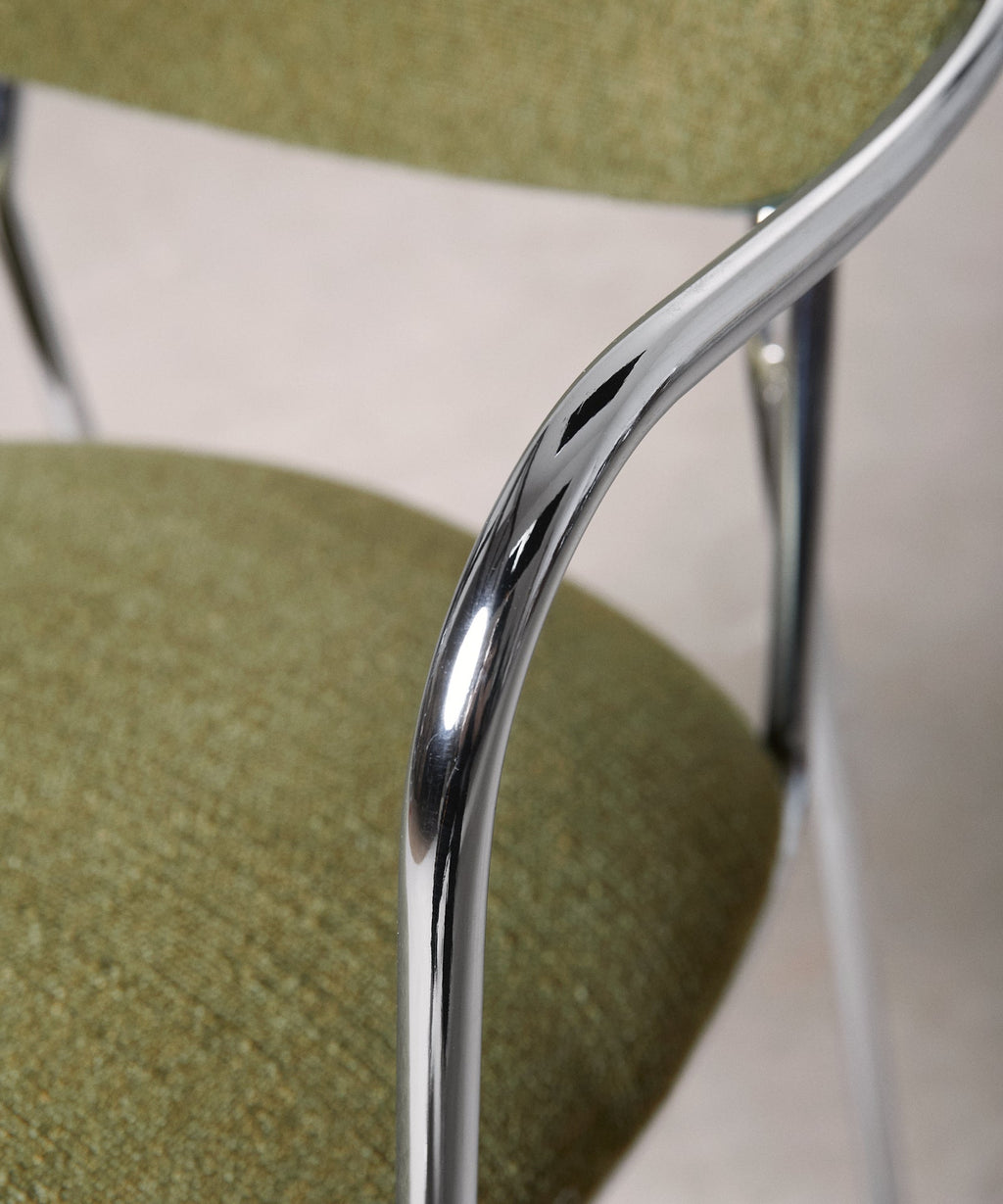 Chaise de Salle à Manger en Tissu et Métal avec Accoudoirs Moritz Arms
