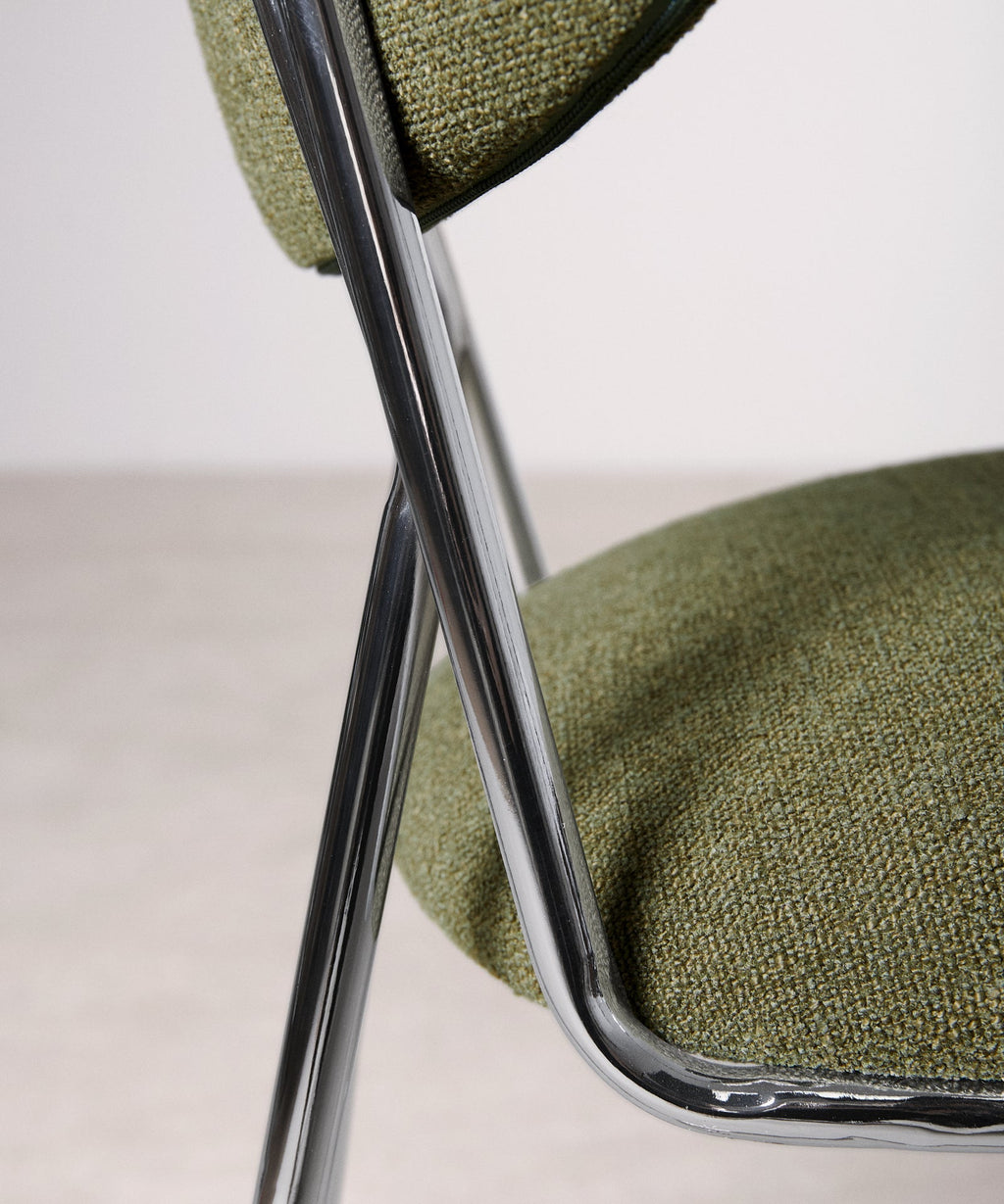 Chaise de Salle à Manger en Tissu et Métal avec Accoudoirs Moritz Arms