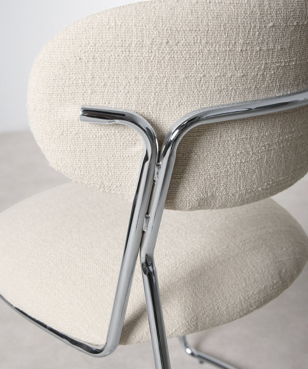 Chaise de Salle à Manger en Tissu et Métal Moritz