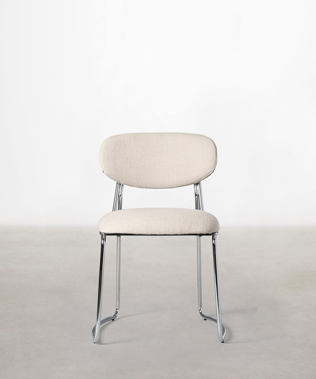 Chaise de Salle à Manger en Tissu et Métal Moritz
