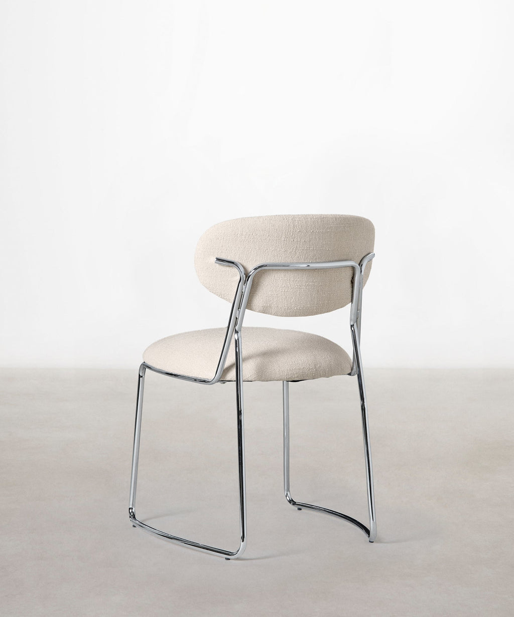 Chaise de Salle à Manger en Tissu et Métal Moritz