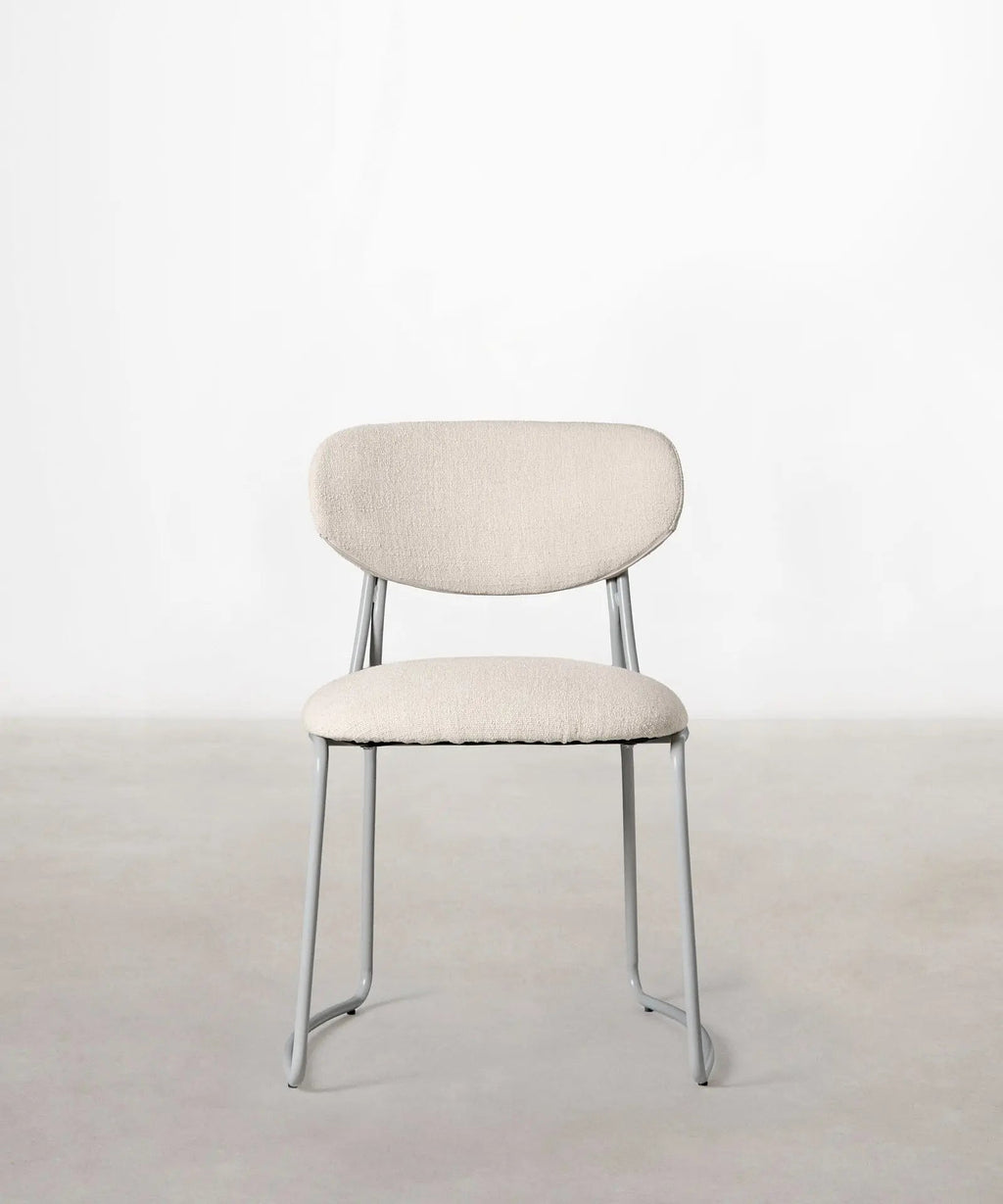 Chaise de Salle à Manger en Tissu et Métal Moritz