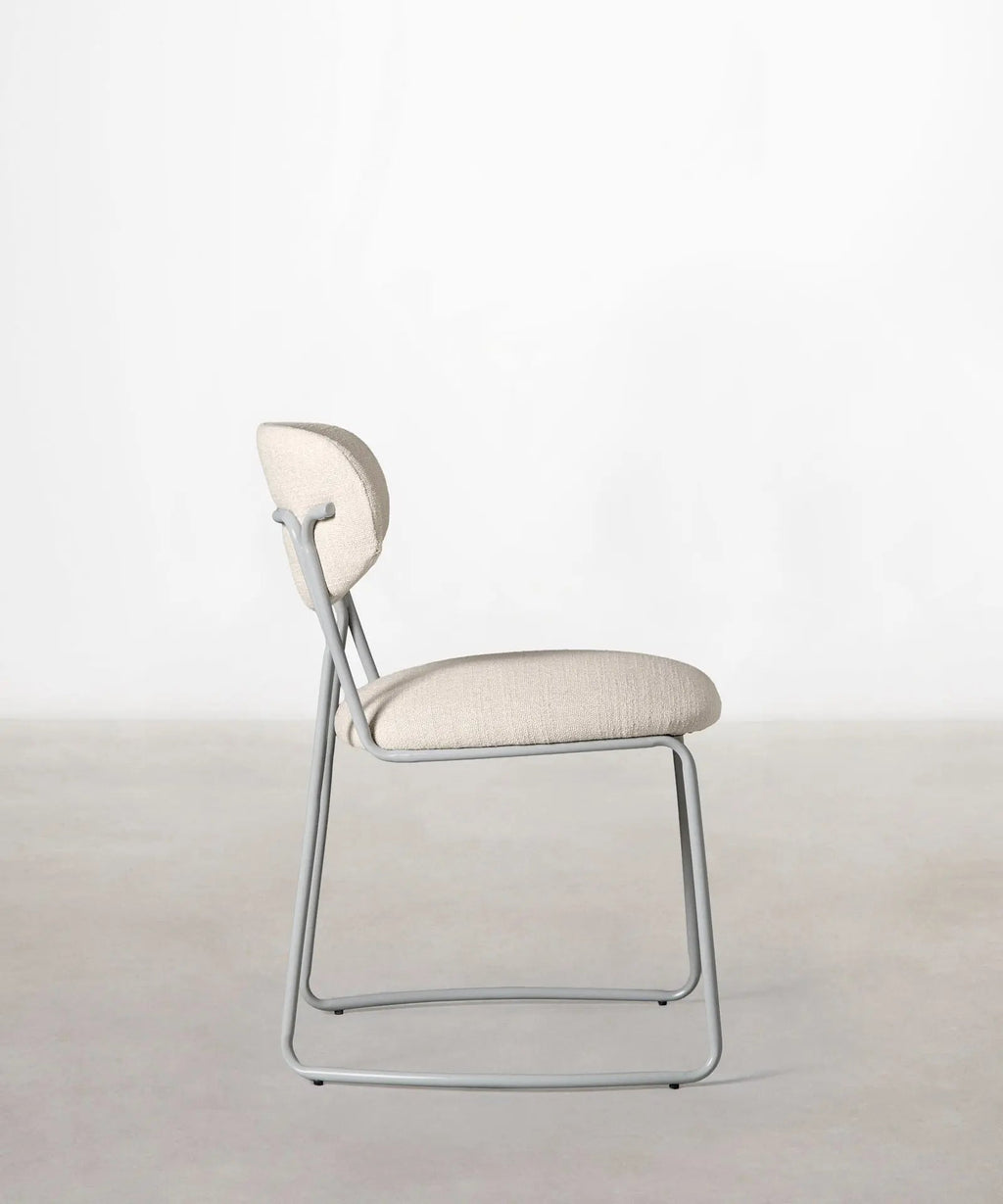 Chaise de Salle à Manger en Tissu et Métal Moritz