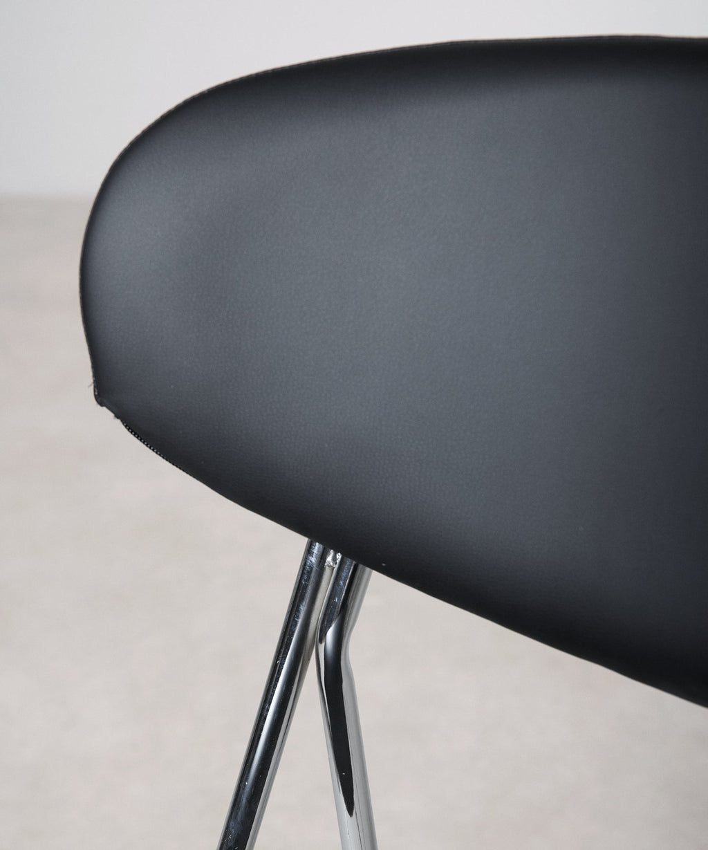 Chaise de salle à manger en similicuir et métal Moritz