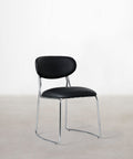 Chaise de salle à manger en similicuir et métal Moritz