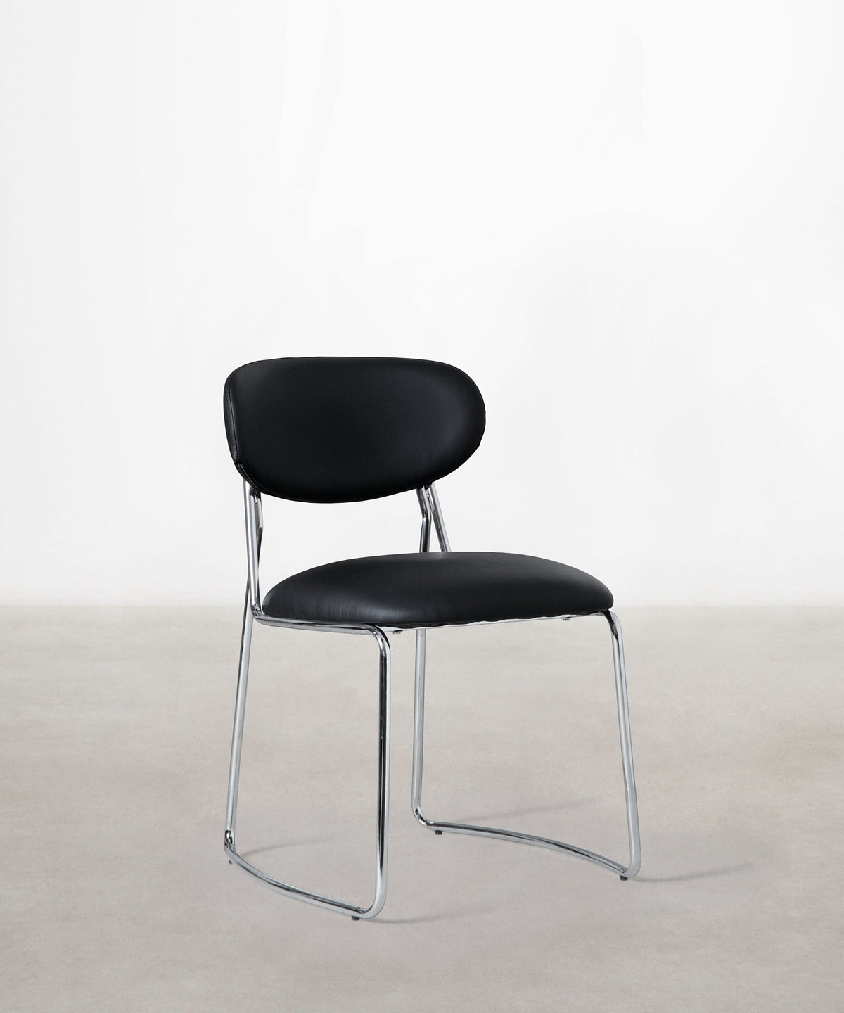 Chaise de salle à manger en similicuir et métal Moritz