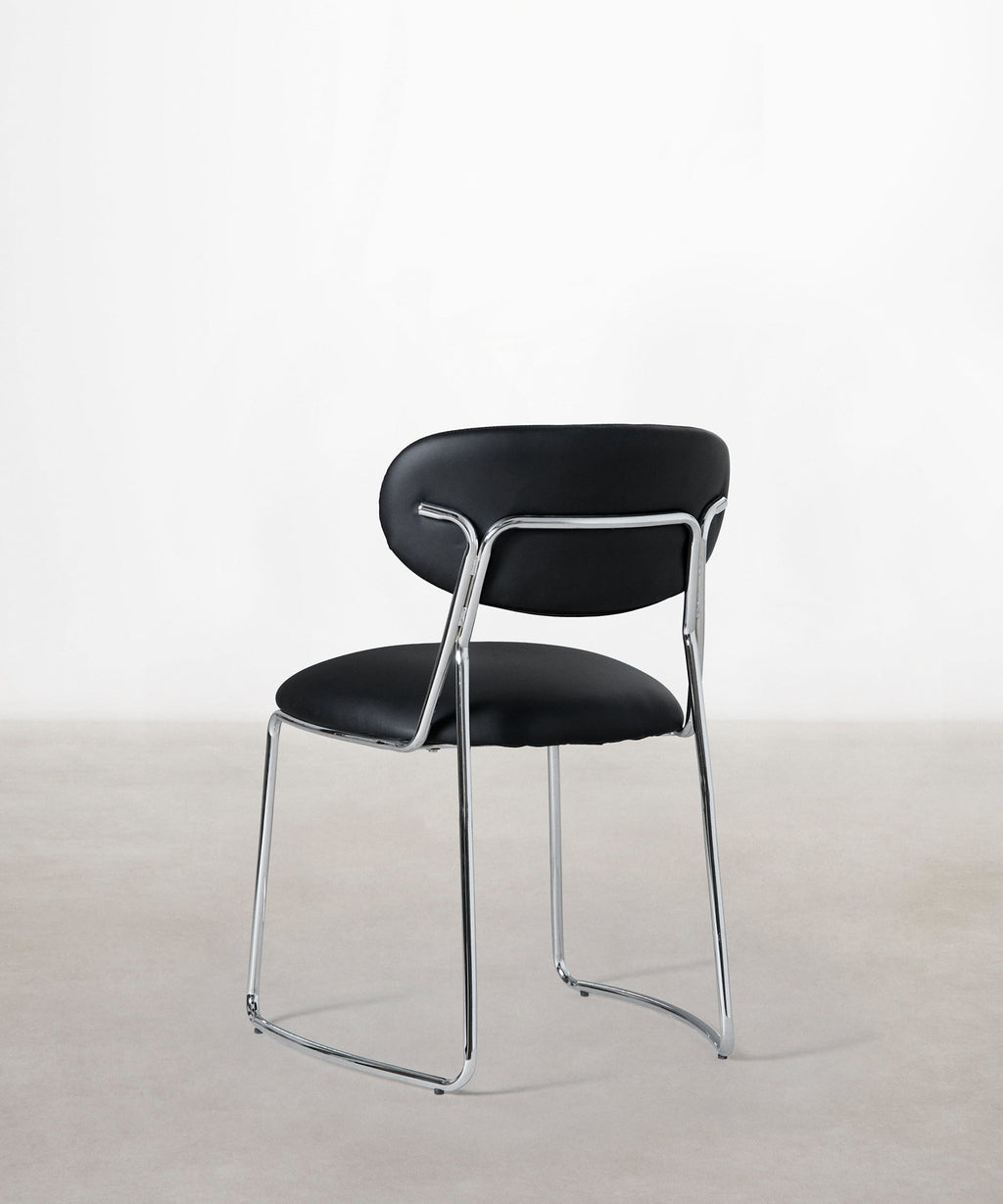Chaise de salle à manger en similicuir et métal Moritz