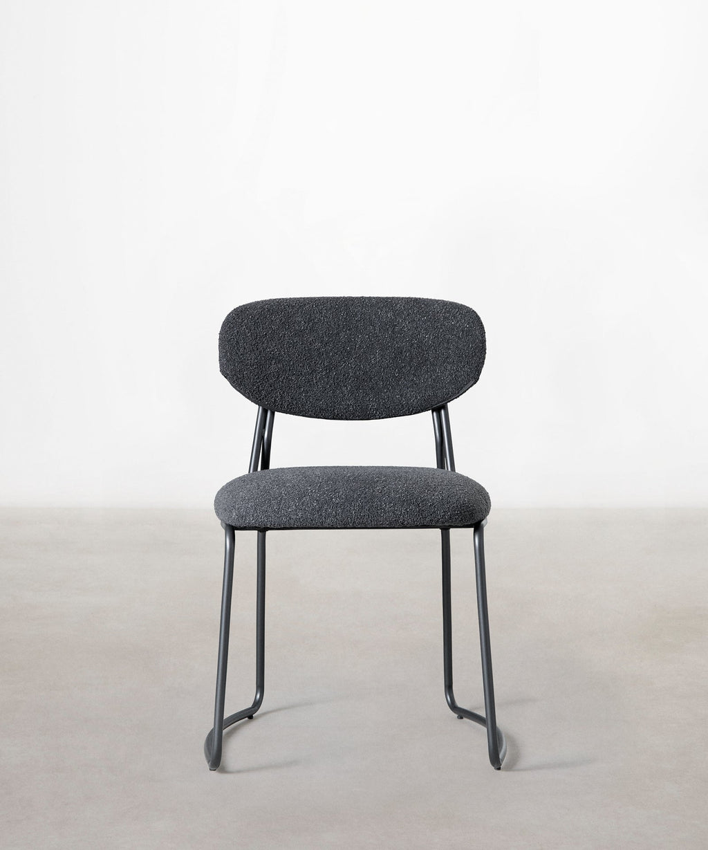 Chaise de Salle à Manger en Tissu et Métal Moritz