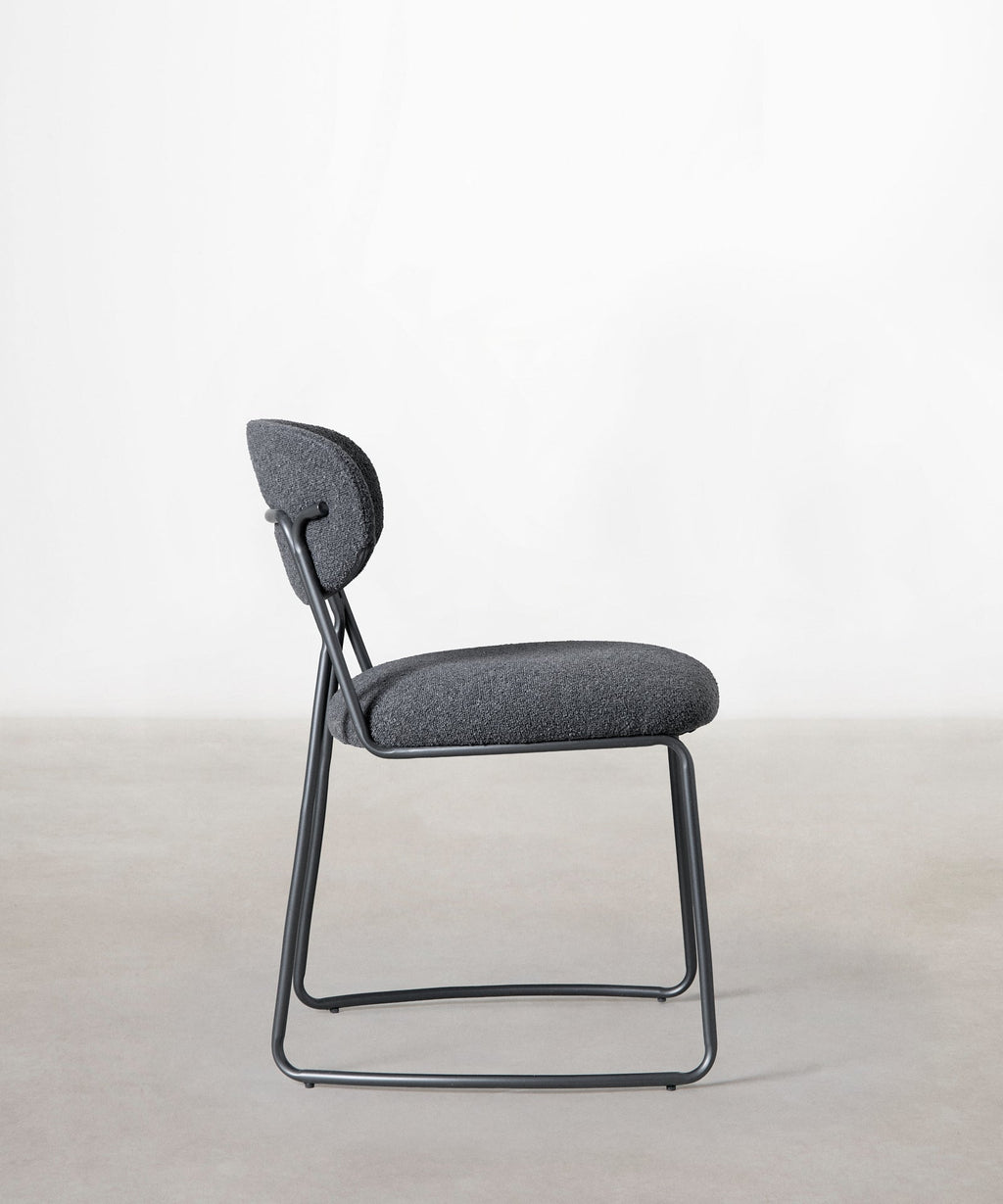 Chaise de Salle à Manger en Tissu et Métal Moritz