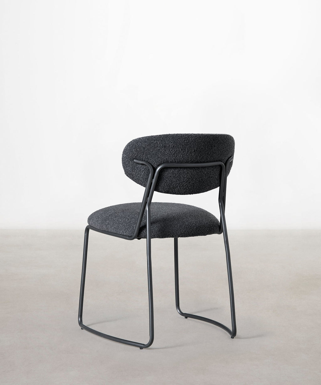Chaise de Salle à Manger en Tissu et Métal Moritz