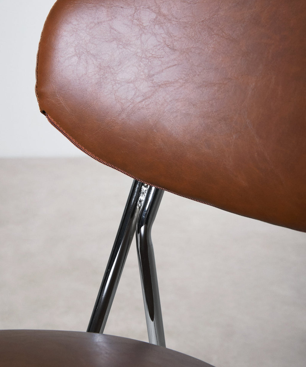 Chaise de salle à manger en similicuir et métal Moritz