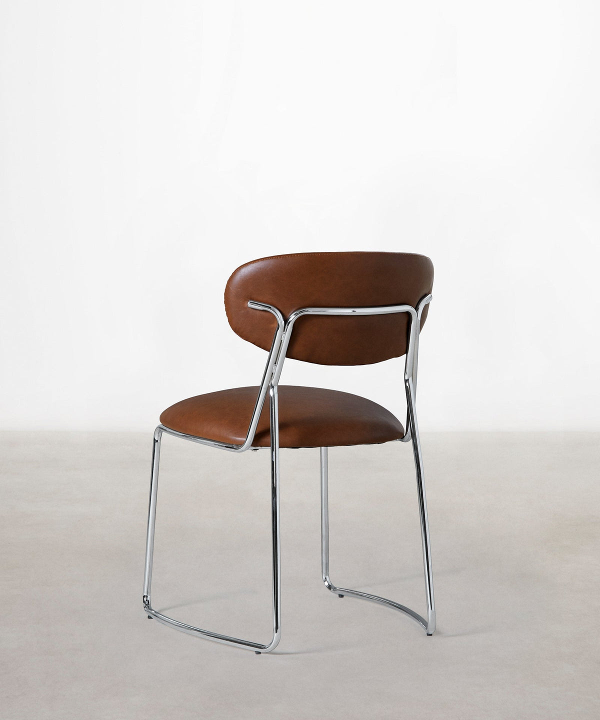 Chaise de salle à manger en similicuir et métal Moritz