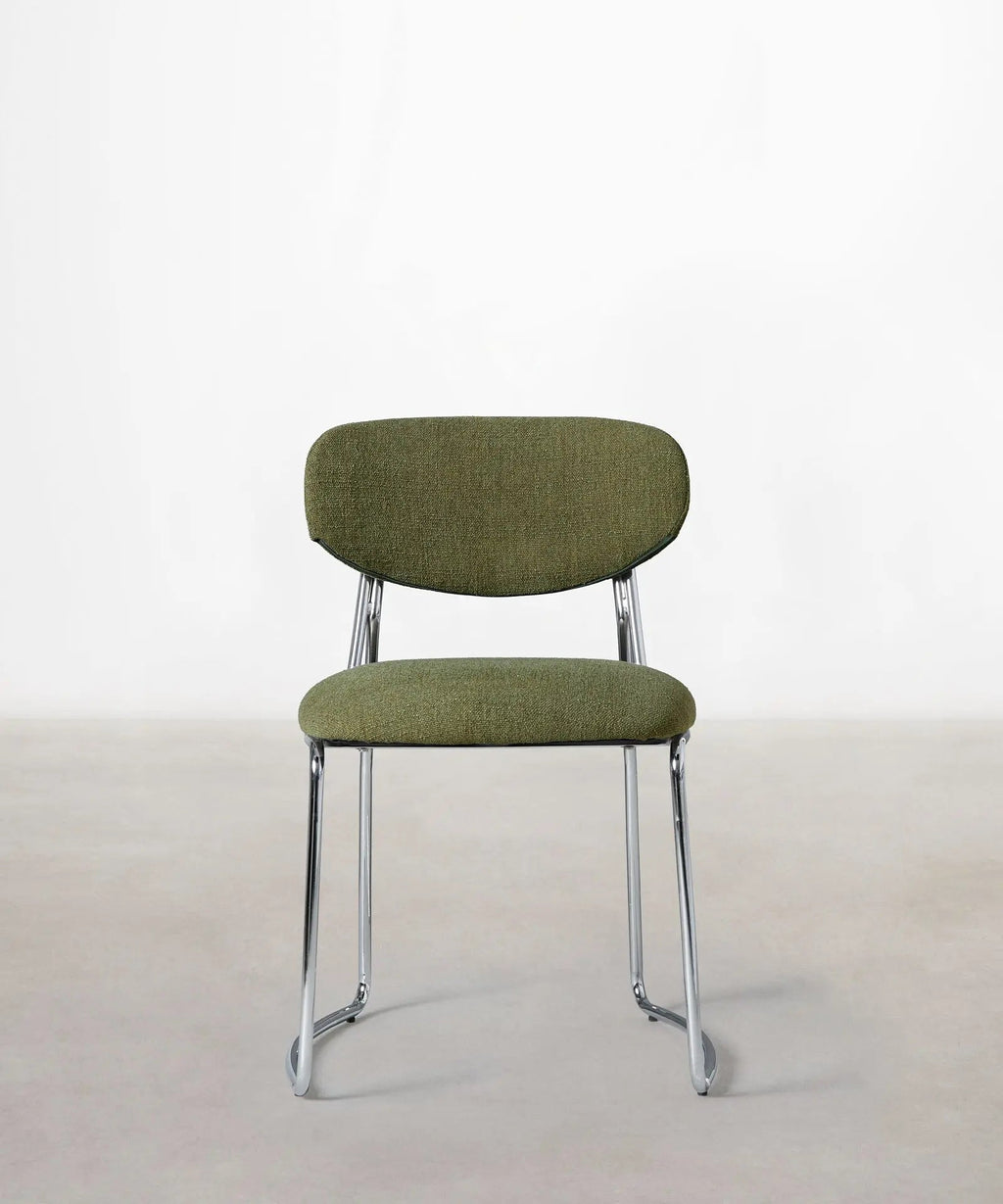 Chaise de Salle à Manger en Tissu et Métal Moritz