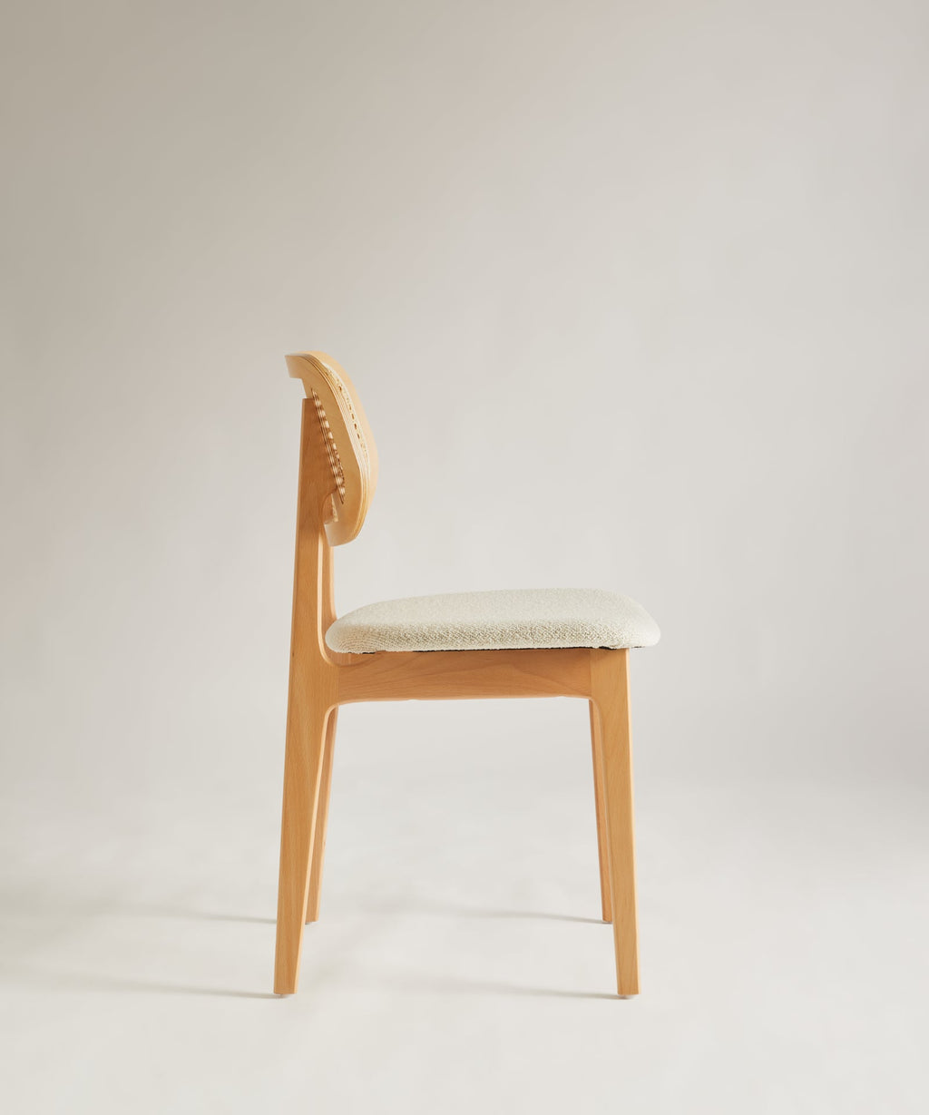 Chaise de Salle à Manger en Bois Massif Rembourrée Elma