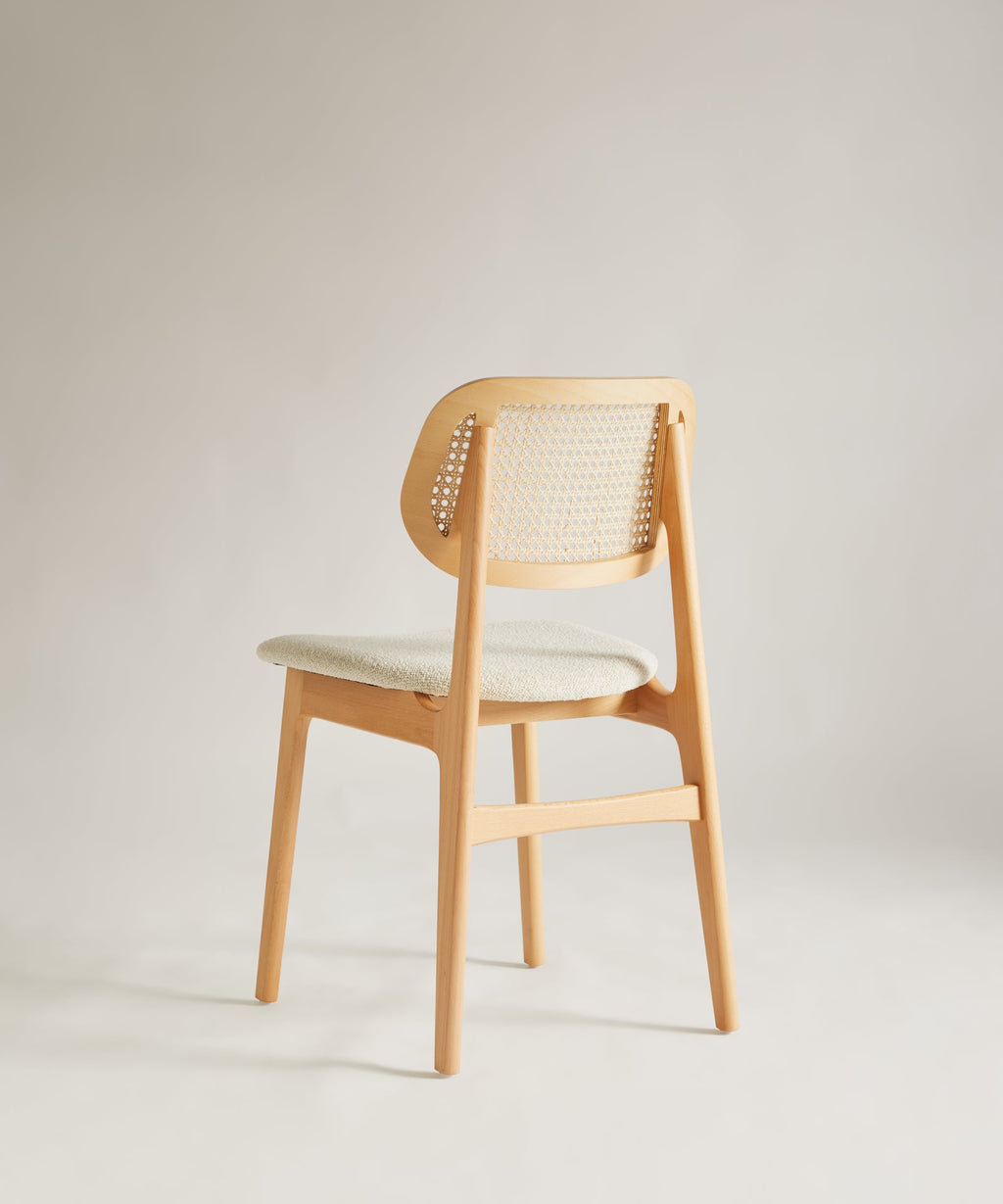 Chaise de Salle à Manger en Bois Massif Rembourrée Elma