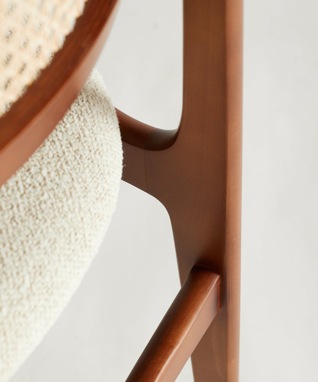 Chaise de Salle à Manger en Bois Massif Rembourrée Elma