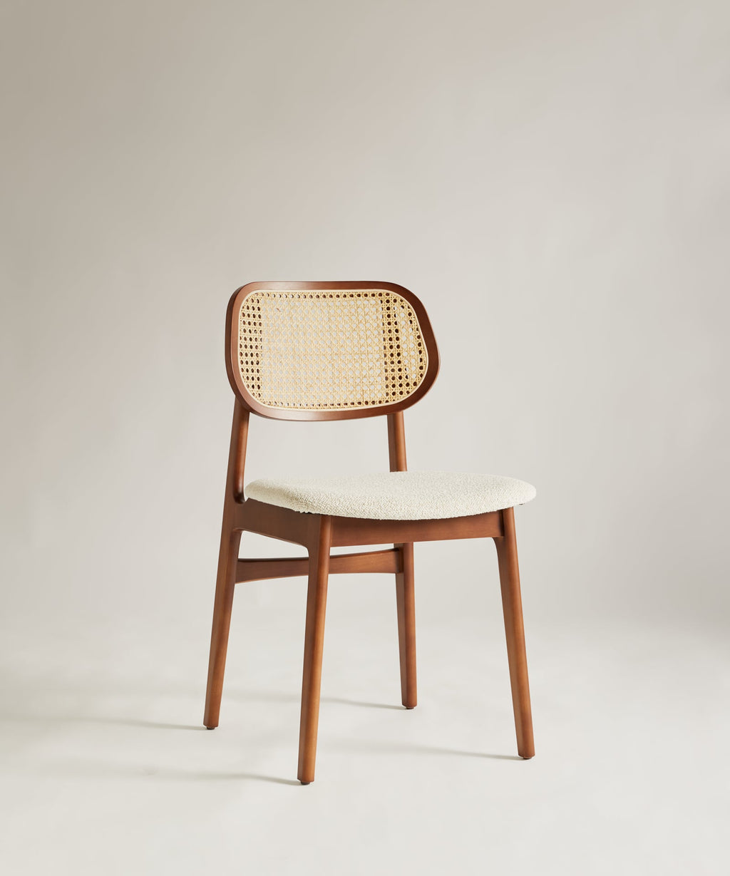 Chaise de Salle à Manger en Bois Massif Rembourrée Elma