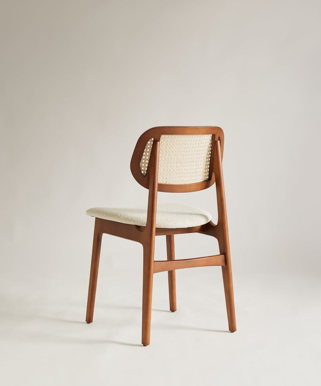 Chaise de Salle à Manger en Bois Massif Rembourrée Elma