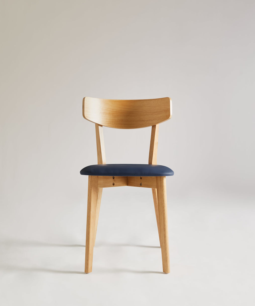 Chaise de Salle à Manger en Bois Massif et Rembourrée Aria
