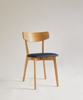 Chaise de Salle à Manger en Bois Massif et Rembourrée Aria