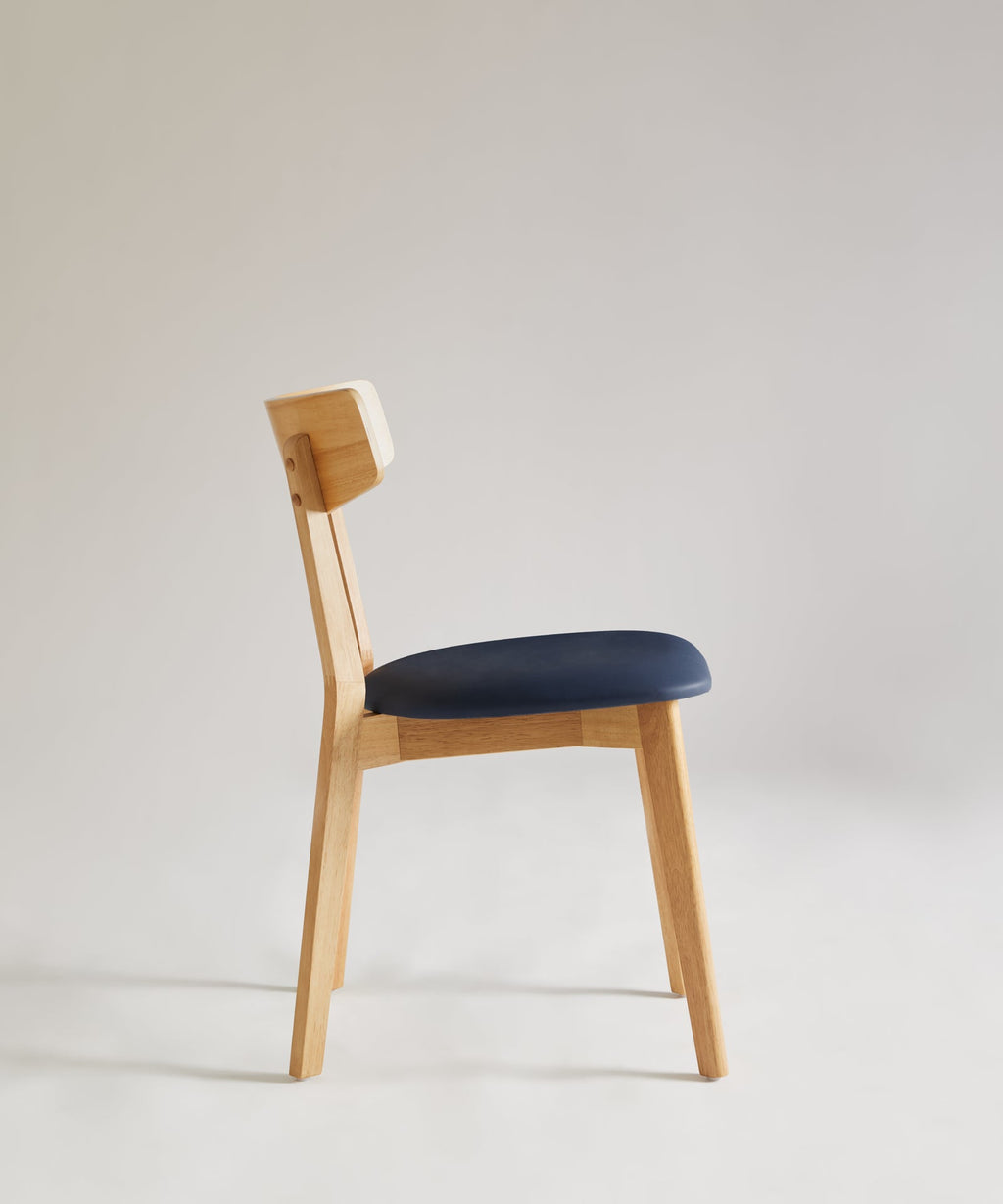 Chaise de Salle à Manger en Bois Massif et Rembourrée Aria