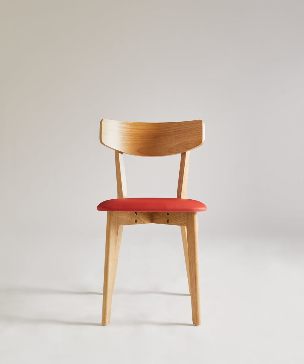 Chaise de Salle à Manger en Bois Massif et Rembourrée Aria