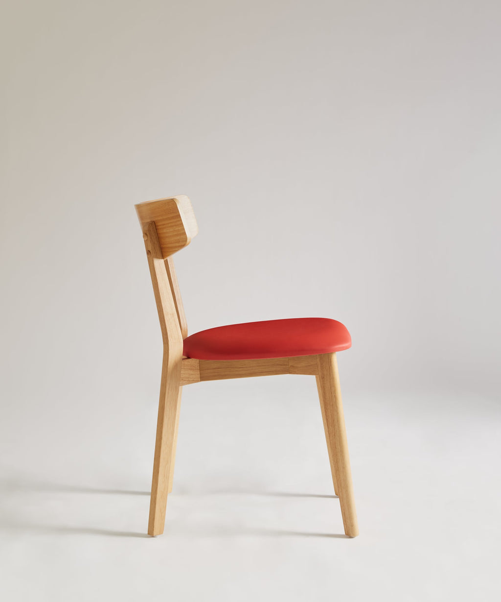 Chaise de Salle à Manger en Bois Massif et Rembourrée Aria