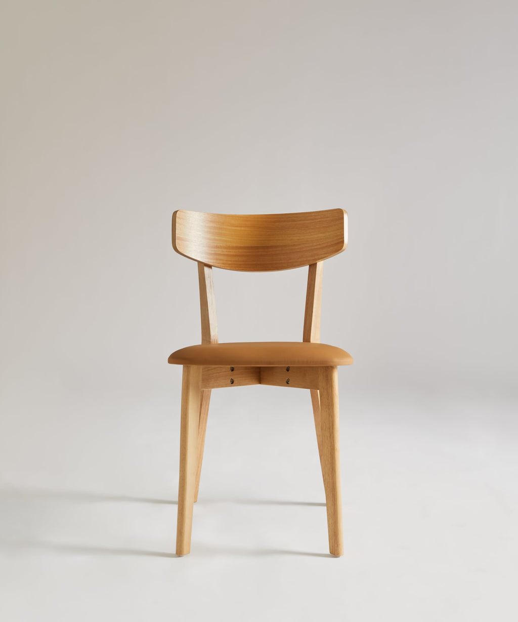 Chaise de Salle à Manger en Bois Massif et Rembourrée Aria