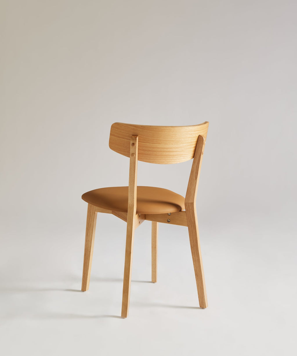 Chaise de Salle à Manger en Bois Massif et Rembourrée Aria