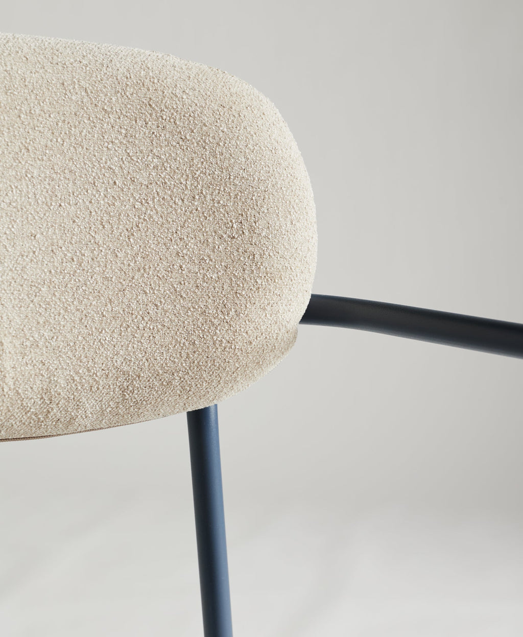 Chaise de Salle à Manger en Tissu Bouclette et Métal Rita