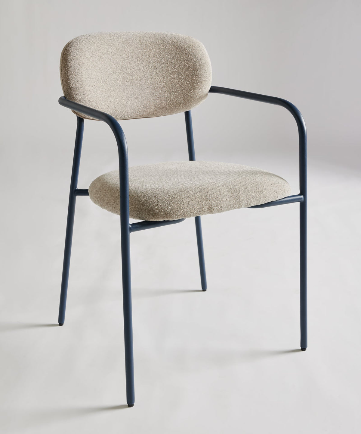 Chaise de Salle à Manger en Tissu Bouclette et Métal Rita
