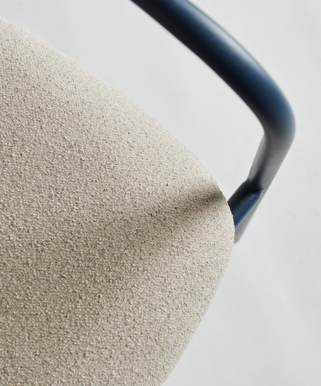 Chaise de Salle à Manger en Tissu Bouclette et Métal Rita