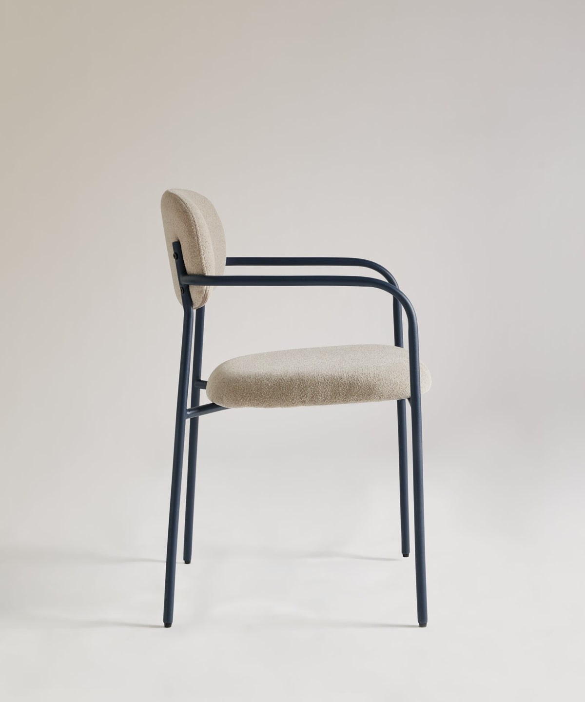 Chaise de Salle à Manger en Tissu Bouclette et Métal Rita