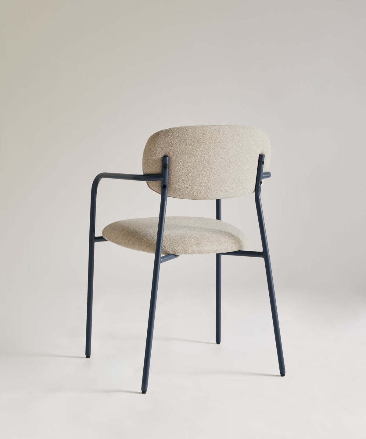 Chaise de Salle à Manger en Tissu Bouclette et Métal Rita